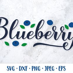 blueberry hand lettered svg blueberries