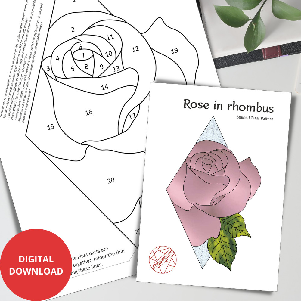 stained-glass-window-hangings-flowers-pattern-Suncatcher-Rose-in-Rhombus-pattern