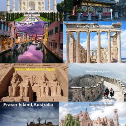 Set of 8 Laminated World Heritage Sites Decor Posters 41X29 Cm Both Side Laminated