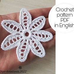 Christmas decor , Crochet  Flower pattern , crochet motif , crochet flower pattern , crochet  decor , crochet pattern
