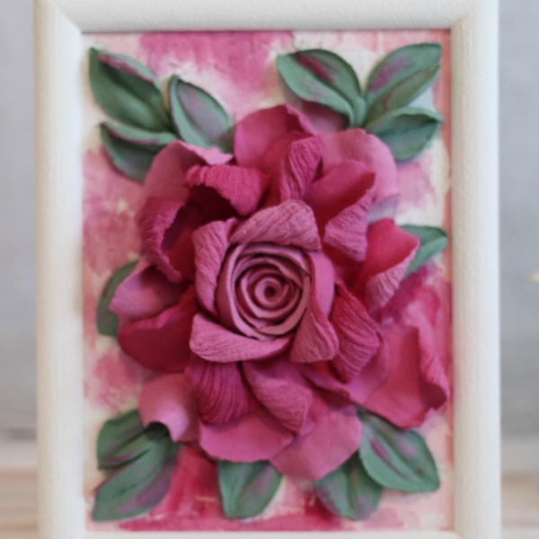 Plaster Roses Decor White framed rose, decorative plaster flower, sculpture pain | Inspire ...