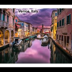 Venice Italy Scenery framed Under Wooden Glass Frame 41X30 Cm
