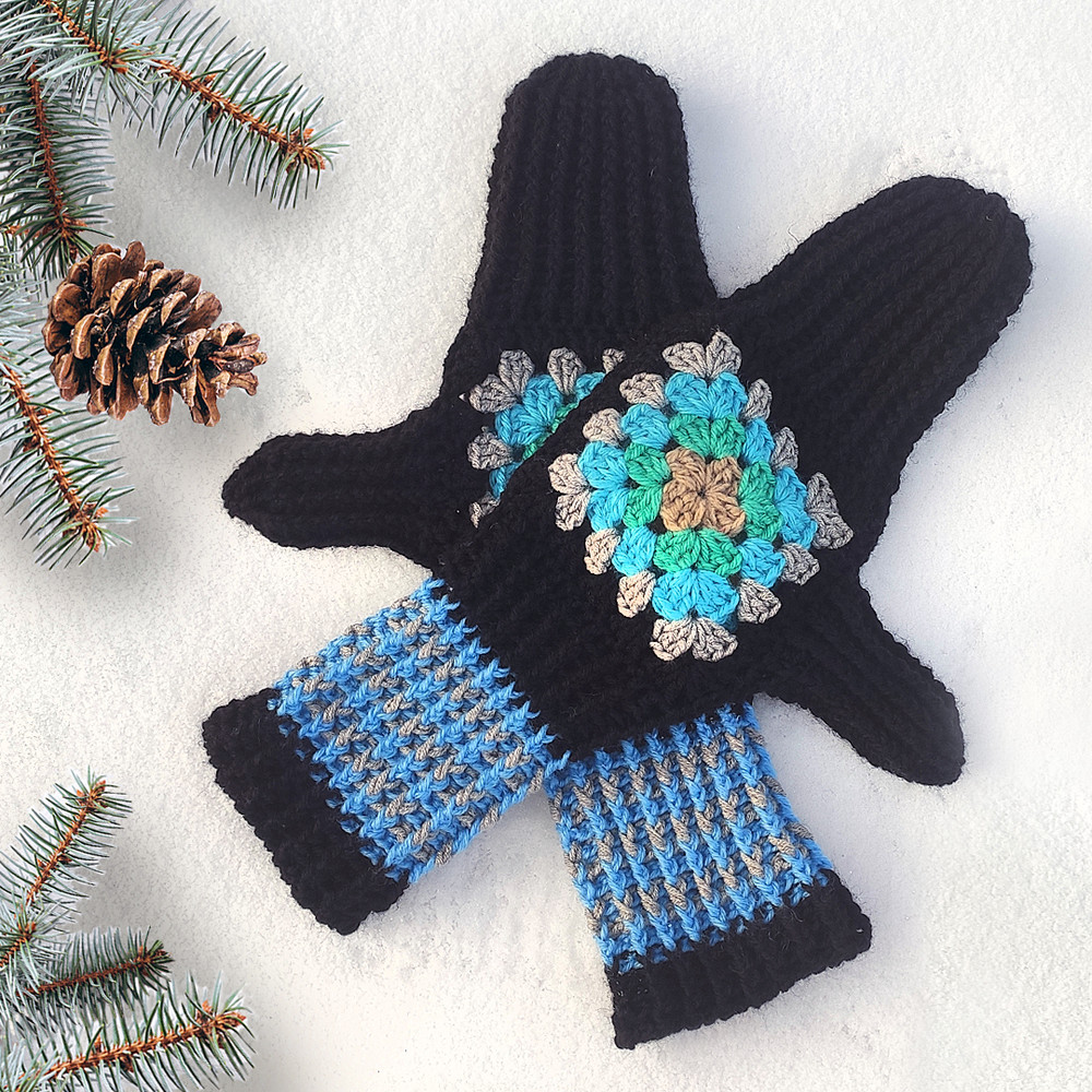 granny square mittens manual