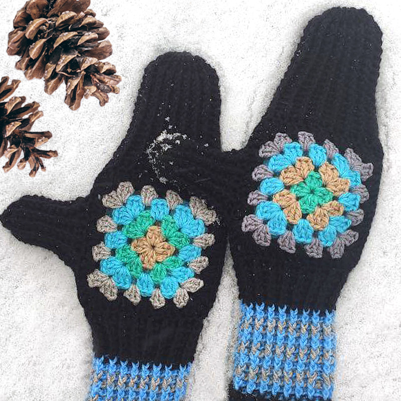 granny square mittens manual