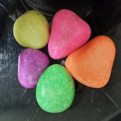 Multi Colored Medium Size Pebbles For Home Decor And Gardening 25 Pieces In Pack Size About 1.5To 2 Inches Each Pebbl