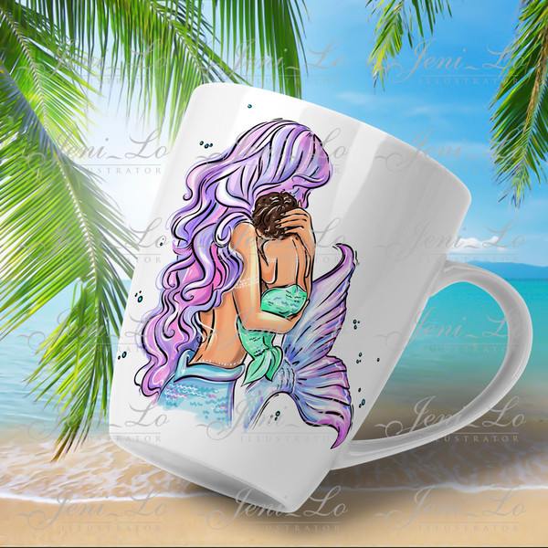 mermaid and baby PNG