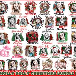 Christmas Holly Dolly Png Bundle , Have A Holly Dolly, Holly Dolly Christmas, Country Music Lover, Vintage Christmas