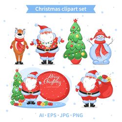 Christmas clipart set. Digital download.
