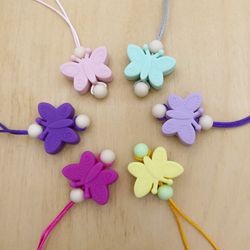 butterfly chew pendant adult, fidget toy adult, adult chew necklace, autism, adhd, silicone fidget beads