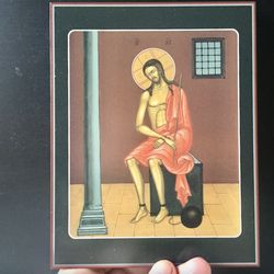 Icon of Lord Jesus in Prison | High quality serigraph icon | Size: 7" x 6"