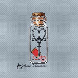 Embroidery cross stitch pattern, cross stitch pattern, bottle cross stitch pattern, cute cross stitch pattern in pdf