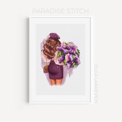 Lilac Dreams cross stitch pattern PDF and Saga