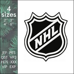 NHL Embroidery Design, world hockey league logo, 4 sizes