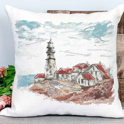 Lighthouse cross stitch pattern PDF Sea cross-stitch Instant download Embroidery design Birthday gift Beginner needlepoi