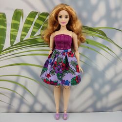 Barbie curvy clothes purple skirt