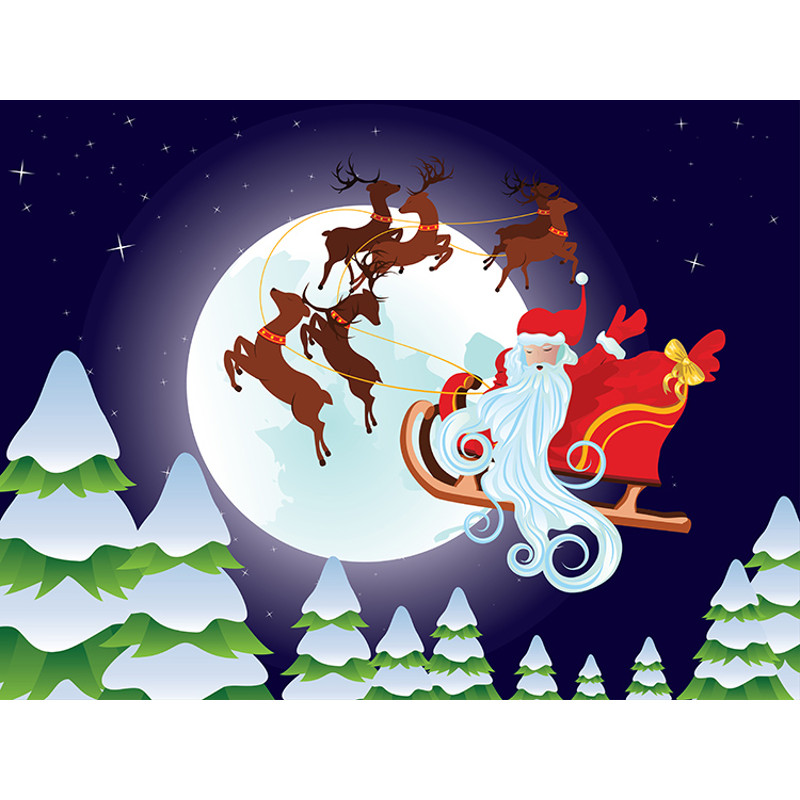 Santa Riding Christmas Sleigh at Night3.jpg