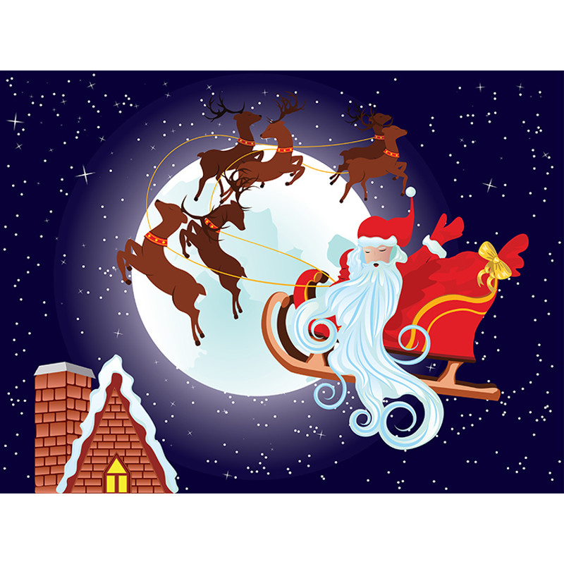 Santa Riding Christmas Sleigh at Night5.jpg