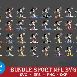 Bundle NFL Betty Boop Cheerleader NFL SVG, NFL SVG, Sport SVG