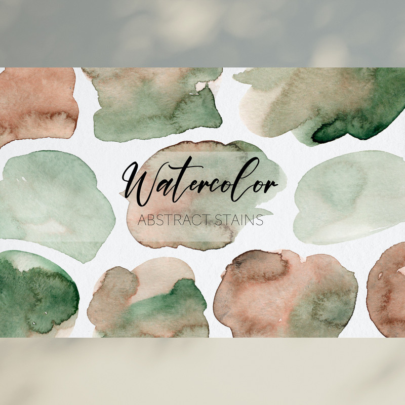 Watercolor Abstract Green Brown Stains4.jpg