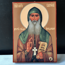 St. Gabriel of Georgia | High quality Serigraph icon on wood | Size: 4,7" x 3,5"