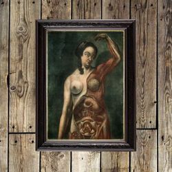 Anatomical image of a pregnant woman. Vintage anatomy art print. An extravagant gift. 711.
