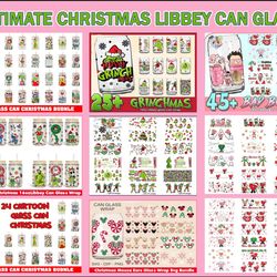 ultimate christmas tumbler, 16oz glass can wrap, 16oz can glass, christmas tumbler wrap, full glass can wrap