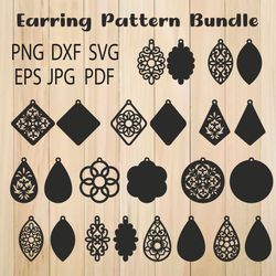 Earrings SVG Bundle, Earring Templates For Laser Cutting, Cricut, Silhouette Studio, Earring Pattern SVG Cut Files
