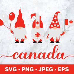 Canada Day SVG. Canadian patriotic gnomes