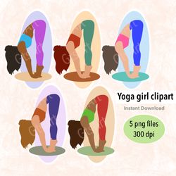 Yoga girl Clipart, Yoga PNG, Yoga png Clipart, Clipart, Girl png Clipart, Digital Yoga Clipart, Wellness Clipart