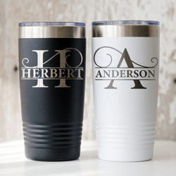 Personalized engraved Monogram tumbler cups Laser engraved cup Custom name insulated mug Customized travel mug