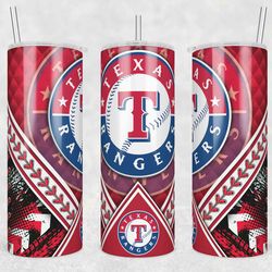 Texas Rangers 20oz Tumbler Wrap, 20oz Tumbler Wrap, Texas Rangers 20oz Png, MLB Baseball Tumbler, MLB Fan Gift Png