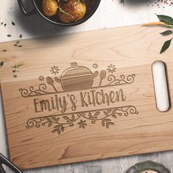 personalized cutting board kitchen monogram custom engraved chopping board kitchen decor gift for grandma