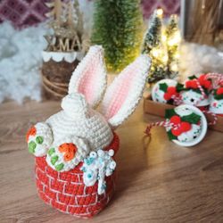 Amigurumi christmas balls, crochet cute bunny, crochet pattern christmas tree toys, amigurumi new year,crochet Christmas