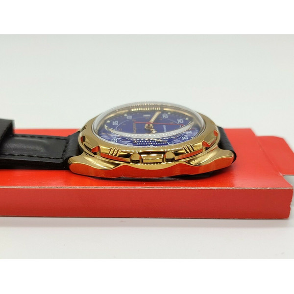 Gold-mechanical-watch-Vostok-Komandirskie-blue-dial-219181-4