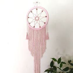 Macrame wall decor for home, Macrame dreamcatcher with ninepointed star, Boho wall hanging
