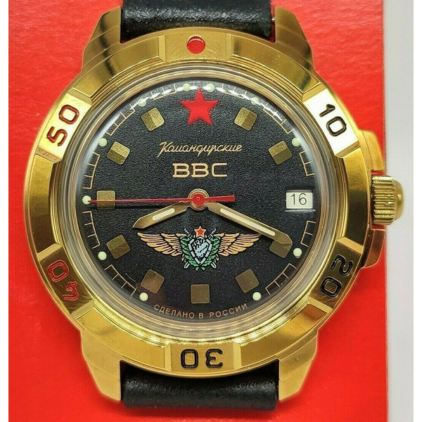 Gold-mechanical-watch-Vostok-Komandirskie-VVS-Air-Force-439313-1