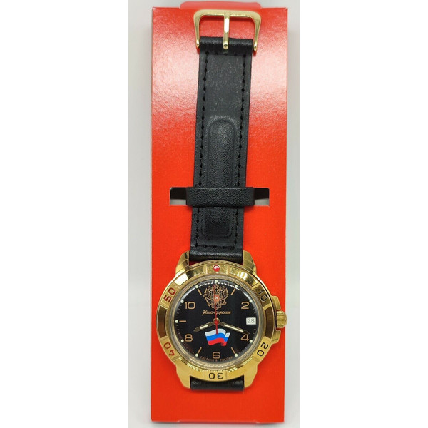 Gold-mechanical-watch-Vostok-Komandirskie-Double-Headed-Eagle-Tricolor-439453-3