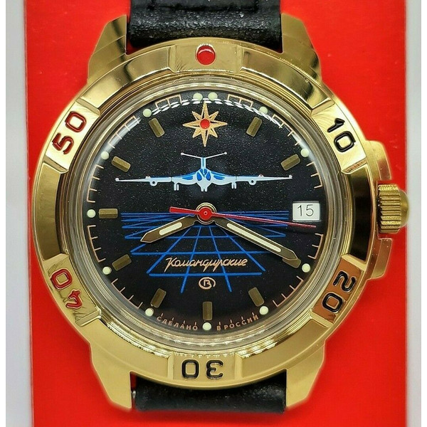 Gold-mechanical-watch-Vostok-Komandirskie-Airplane-Civil-Aviation-439499-1