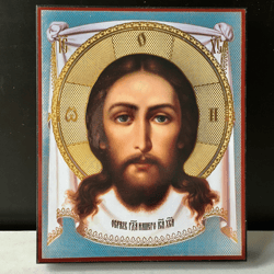 Jesus Christ Icon-Not-Made-With-Hands | Lithography icon mounted on wood | Made in Russia