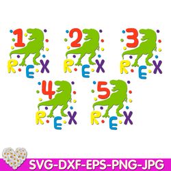 Rex Dino Birthday Tyrannosaurus Rex Dinosaur Boy Party digital design Cricut svg dxf eps png ipg pdf, cut file