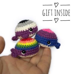 Pride whale | Pride plush | Pride crochet | Pride gifts |  Crochet whale | Whale plush | Kawaii pride whale | Gay whale