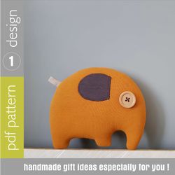 Stuffed Elephant Sewing Pattern PDF, Rag doll tutorial English, stuffed animal sewing Diy