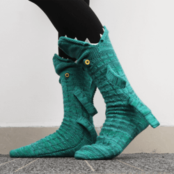 knit crocodile socks
