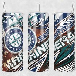 Seattle Mariners Template Tumbler Wrap, 20oz Tumbler Wrap, Seattle Mariners Png, MLB Baseball Tumbler, MLB Fan Gift Png