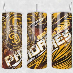 San Diego Padres Template Tumbler Wrap, 20oz Tumbler Wrap, San Diego Padres Png, MLB Baseball Tumbler, MLB Fan Gift Png