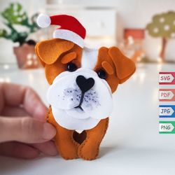 Christmas dog felt pattern , Santa dog stuffed animals plushies ornaments patterns, Advent Calendar , Stocking Stuffer
