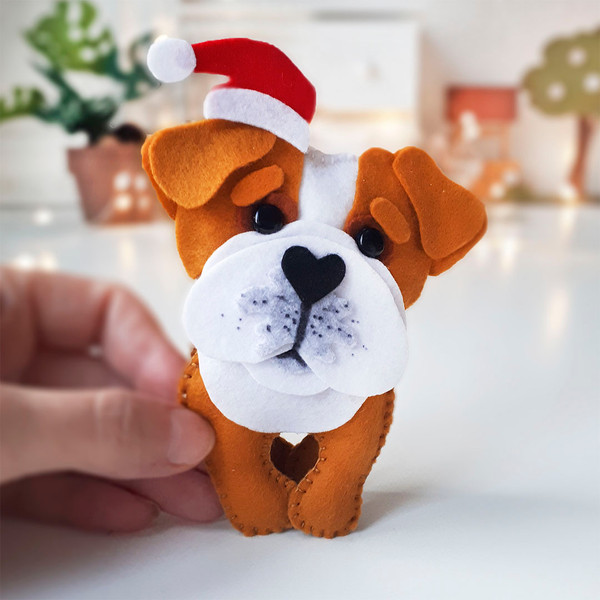 Christmas dog felt pattern , Santa dog tree ornaments.jpg