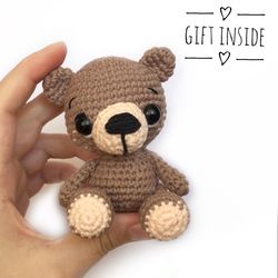 Teddy bear | Crochet teddy bear | Cute crochet toy | Toddler gift | Desk pet | Miniature teddy bear | Teddy keychain