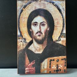 Christ Pantocrator Sinai | Printing on the canvas (levkas), and mounted on wood | Size 24 x 15 cm