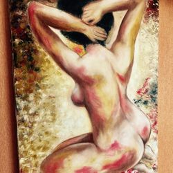 nude painting woman original art canvas oil sex original painting female figure erotic 20x28 ukraine shops by julia bond